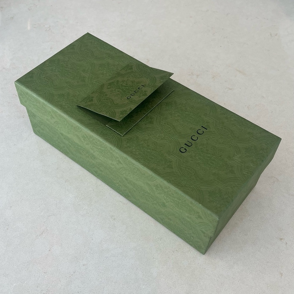 Gucci Empty Storage Shoe Box, 2 Dust Bags, Tissue Paper, Receipt Holder